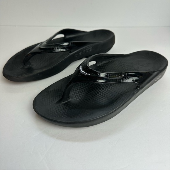 Oofos Oolala Flip Flop Women's Size 9 Sandals EU 40 Thongs Black Recovery - Picture 5 of 10